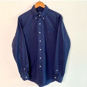 Ralph Lauren Blue Custom Fit Button Down Shirt